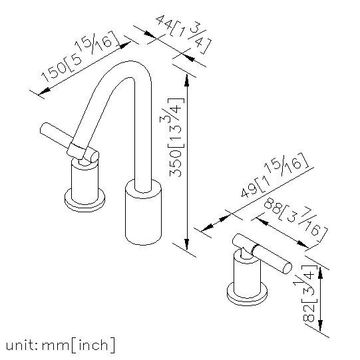 Symmetria Series - Two-Handle Widespread Basin Faucet by JUSTIME - view 5