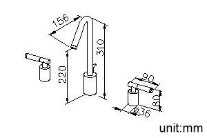 Symmetria Series - Two-Handle Widespread Basin Faucet W/Lift Rod by JUSTIME - view 5
