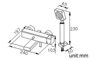 Mark I Series - Bath/Shower Mixer W/Hand Shower & Hose & Wall Bracket by JUSTIME - view 5