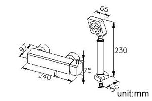 Mark I Series - Shower Mixer W/Hand Shower & Hose & Wall Bracket by JUSTIME - view 7