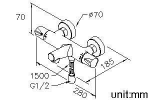 Chapter Series - Thermostatic Bath/Shower Mixer W/Hose by JUSTIME - view 5