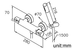 Chapter Series - Thermostatic Shower Mixer W/Hose & Hand Shower & Wall Bracket by JUSTIME - view 5