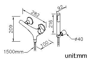 Nature Series - Shower Mixer W/Hand Shower & Wall Bracket & Hose by JUSTIME - view 5