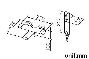 Perfecto Series - Bath/Shower Mixer W/ Hand Shower & Hose & Wall Bracket by JUSTIME - view 5