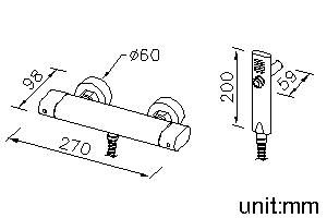 Perfecto Series - Shower Mixer W/ Hand Shower & Hose & Wall Bracket by JUSTIME - view 5