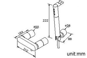 Charming Series - Bath/Shower Mixer W/Hand Shower & Hose & Wall Bracket by JUSTIME - view 5