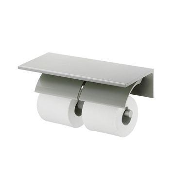 Bathroom Accessories - Double Toilet Tissue Holder W/Shelf (Aluminum W/Anodizing) by JUSTIME - view 2
