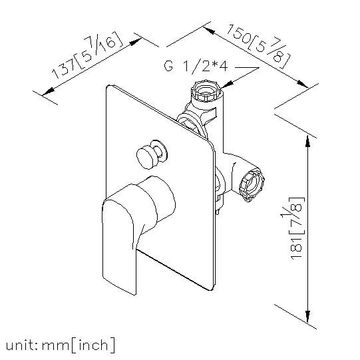 Arch 2 Series - Concealed Valve W/Diverter & Check Valve W/O Inlet Stop Version(1~4 kg/cm^2) by JUSTIME - view 5