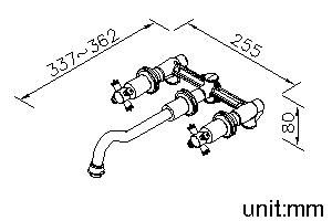 Victoria Series - Two-Handle Wall-Mounted Basin Faucet by JUSTIME - view 5