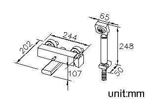 Mark 2 Series - Bath/Shower Mixer W/Hand Shower & Hose & Wall Bracket by JUSTIME - view 7