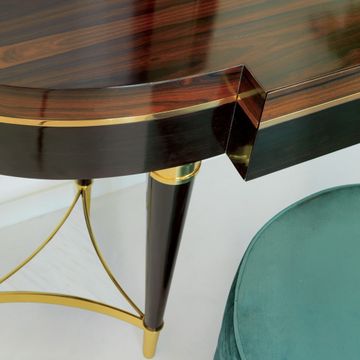 Ebony dressing with ziricote, brass and marble inserts by Zanaboni - view 6