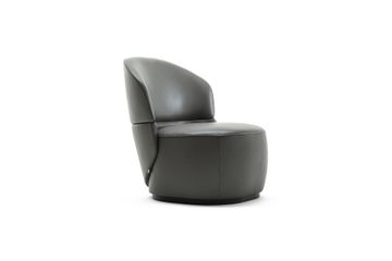 Modern style armchair and pouf with a gray stained ash base by Zanaboni - view 2