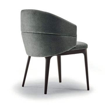 Upholstered ash wood design chair by Zanaboni - view 3