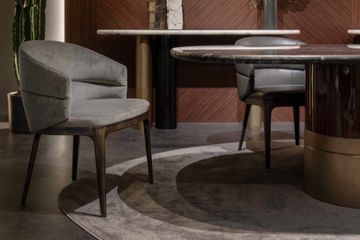 Upholstered ash wood design chair by Zanaboni - view 4