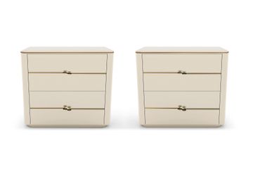 Bedside tables in lacquered wood with details in bronzed brass by Zanaboni - view 2