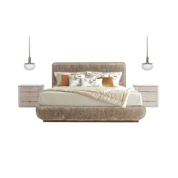 Bedside tables in lacquered wood with details in bronzed brass by Zanaboni - view 3