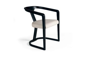 Modern style design chair in black stained ash by Zanaboni - view 2