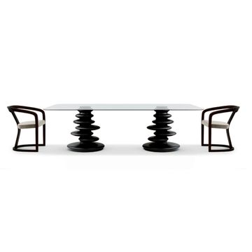 Modern style design chair in black stained ash by Zanaboni - view 3