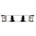 Modern style design chair in black stained ash by Zanaboni - view 4