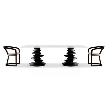 Modern style design chair in black stained ash by Zanaboni - view 5