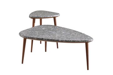 BAR-CODE, modern coffee tables with ash base and marble top by Zanaboni - view 2