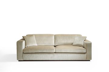 Contemporary sofa with embroidered vertical bands by Zanaboni - view 2