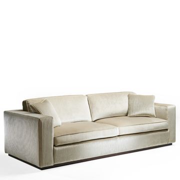 Contemporary sofa with embroidered vertical bands by Zanaboni - view 3
