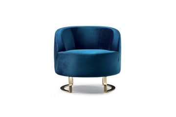 Modern design armchair covered in fabric with champagne finish by Zanaboni - view 2