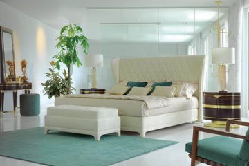 Elegant upholstered bench with solid wood structure by Zanaboni - view 6