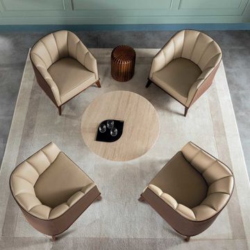 Set of marble coffee tables with a light and linear design by Zanaboni - view 3