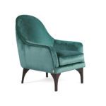 Contemporary design armchair in solid wood covered in fabric by Zanaboni - view 4