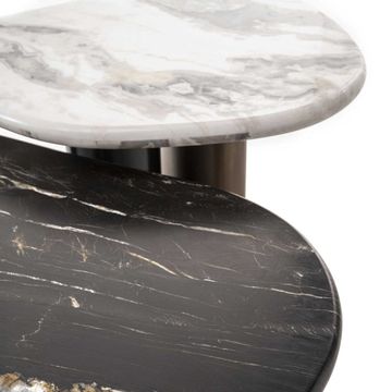 Marble top coffee table set by Zanaboni - view 3