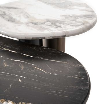 Marble top coffee table set by Zanaboni - view 5