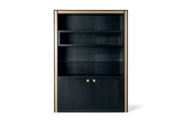 Elegant bookcase with large shelves and closed doors by Zanaboni - view 2