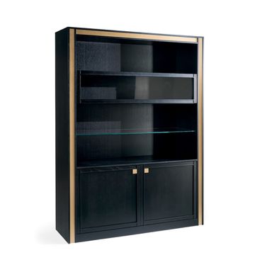 Elegant bookcase with large shelves and closed doors by Zanaboni - view 6