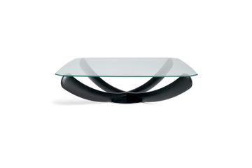 Modern coffee table with glass top by Zanaboni - view 2