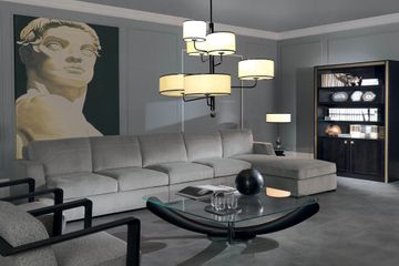 Modern coffee table with glass top by Zanaboni - view 4