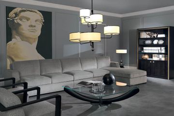Modern coffee table with glass top by Zanaboni - view 6