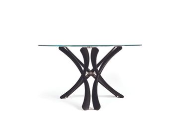 Modern dining table with glass top by Zanaboni - view 2