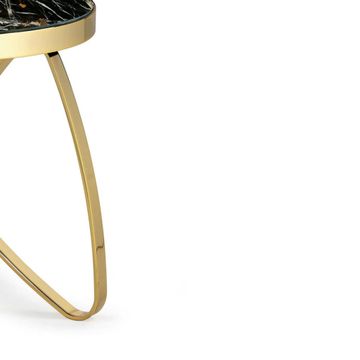 Coffee table with precious gold finishes and marble top by Zanaboni - view 3