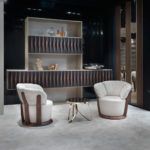 Coffee table with precious gold finishes and marble top by Zanaboni - view 5