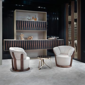 Coffee table with precious gold finishes and marble top by Zanaboni - view 6
