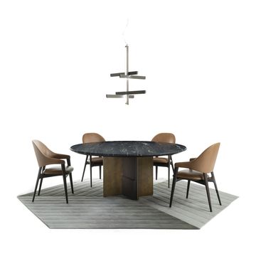 Elegant marble dining table, available in round and rectangular shape by Zanaboni - view 5