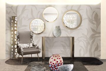 Modern style console table with Black and gold marble top by Zanaboni - view 6