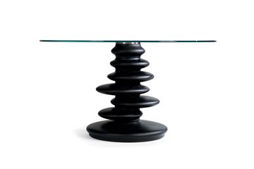 Modern dining table with glass top by Zanaboni - view 2
