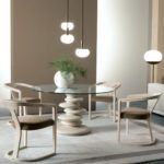 Modern dining table with glass top by Zanaboni - view 4