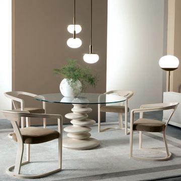 Modern dining table with glass top by Zanaboni - view 5
