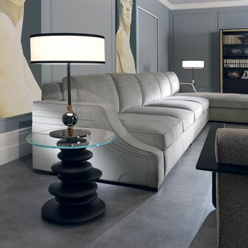 Design coffee tables with wooden foot, glass top by Zanaboni - view 5