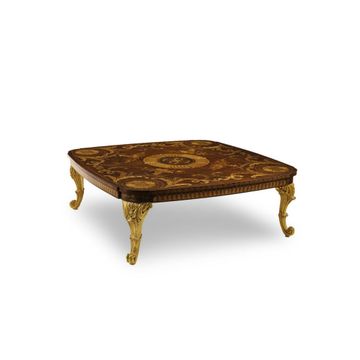 Set of coffee tables with legs decorated with gold finish and ivory patina by Zanaboni - view 6