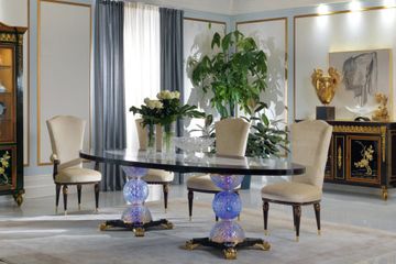 Dining table in ebony and marble signed by ZANABONI by Zanaboni - view 3